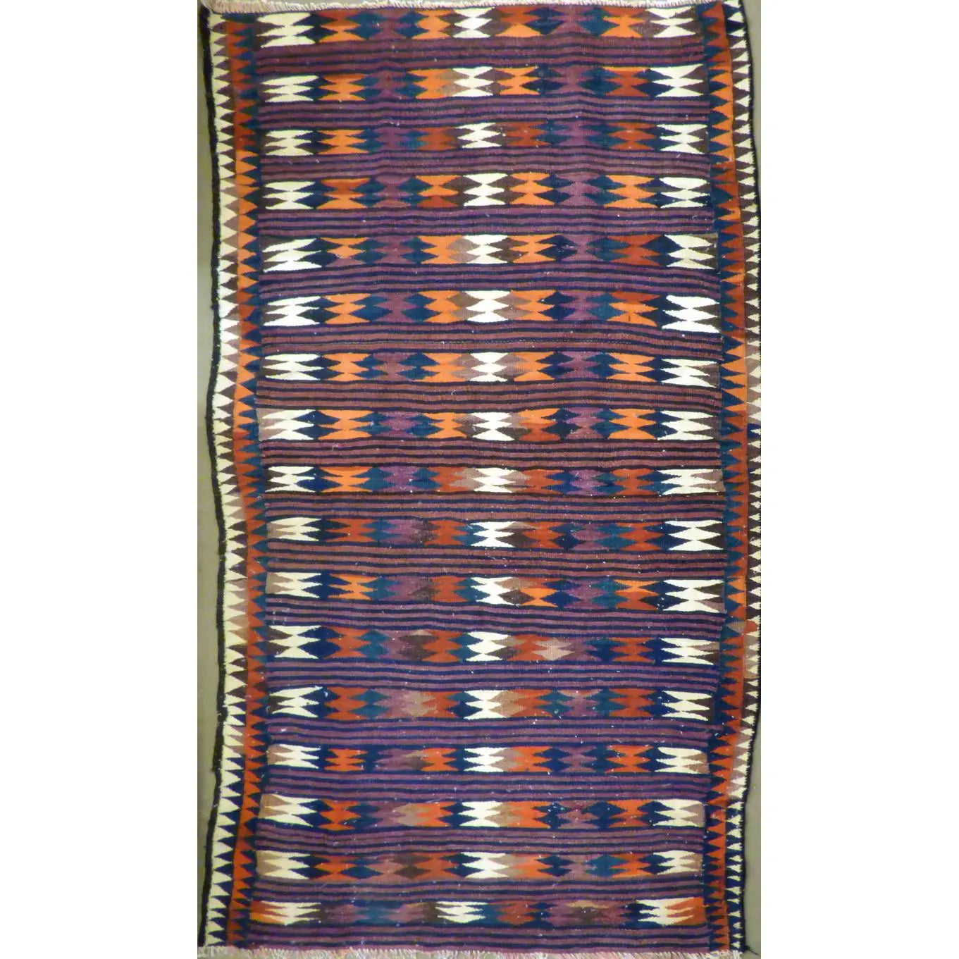 One Of The Kind Authentic Hand-Knotted Sanandaj Vintage Kilim 9'1" X 4'9"